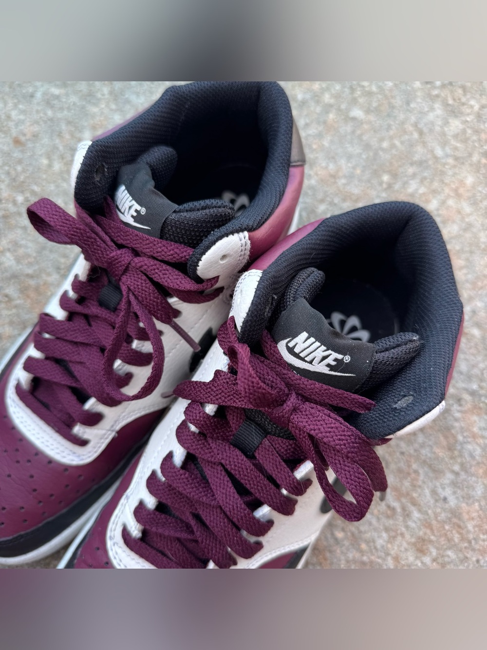 Nike Court Vision Mid Beetroot Shoes Men’s 7.5 Leather DN3577-600 Casual Active - Picture 6 of 9